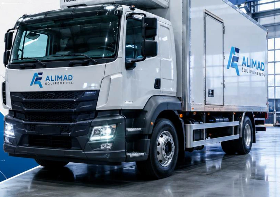 Camion frigorifique portant la marque Alimad
